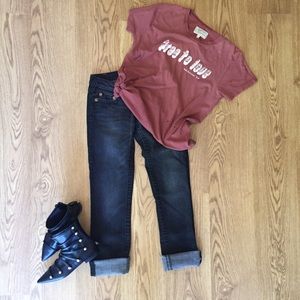 NWOT True Religion Gray/Black Straight Jean size27